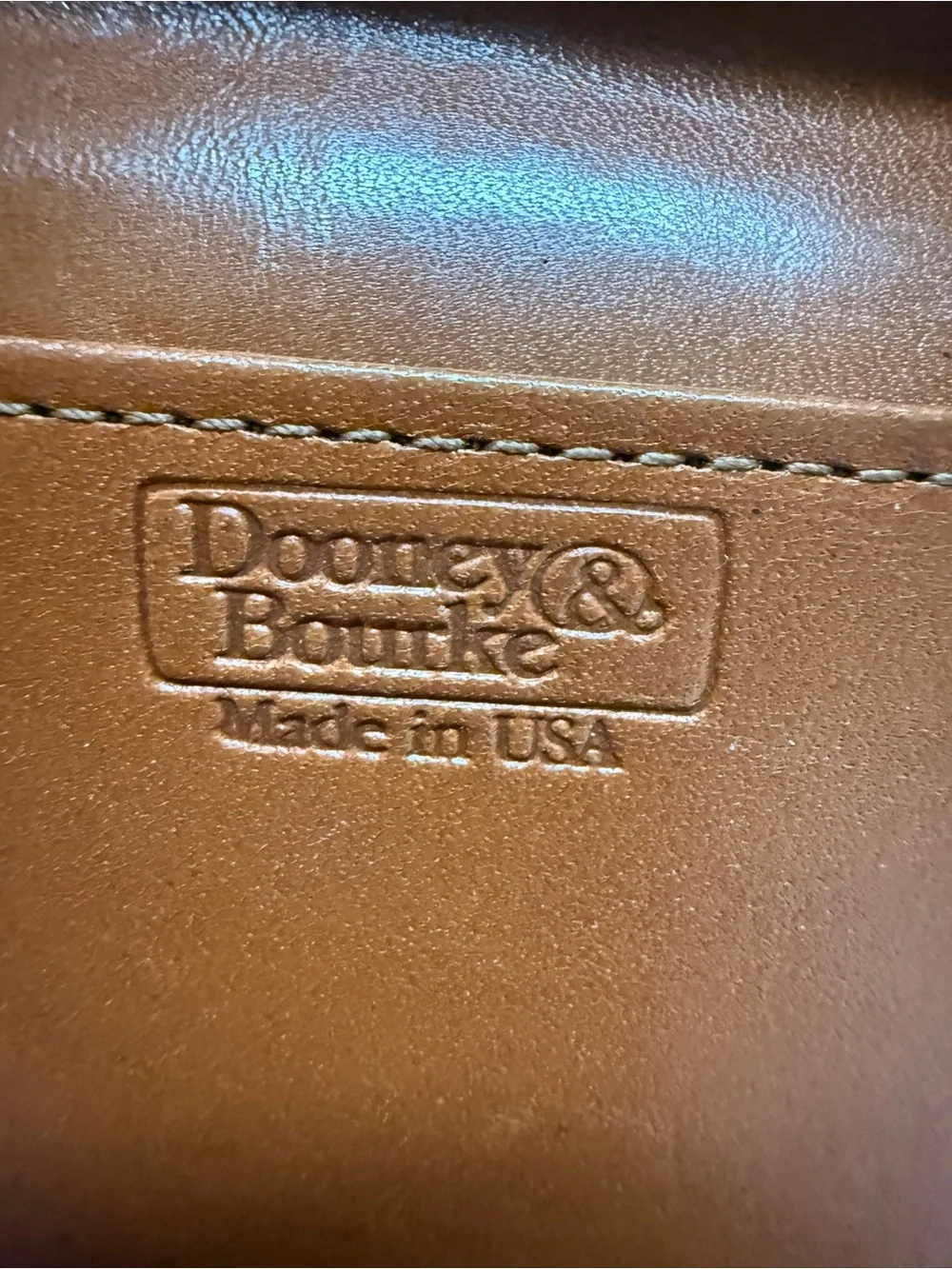 Dooney & Bourke Black Pebbled Leather Wallet with Tan Trim